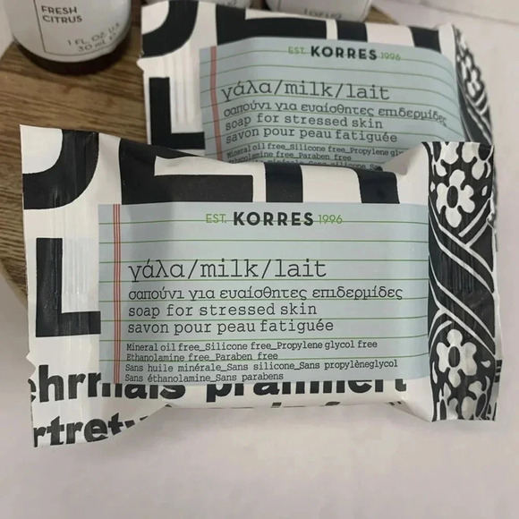 KORRES Body Milk Wash 5-Piece Travel Size Set for Stressed Skin New - Picture 2 of 7